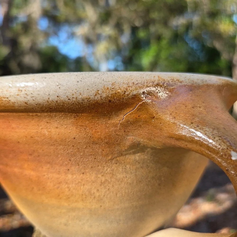 Handmade Stoneware Measuring 5‎ Cup Handle: Buck Pottery, Gruene Texas Signed